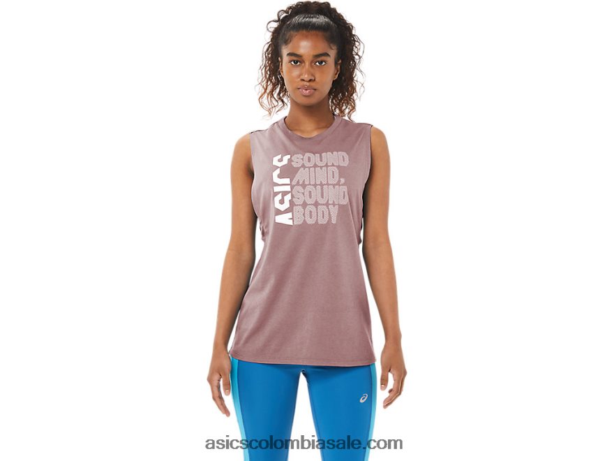 mujer Asics mente sana, tanque de cuerpo sano jengibre durazno brezo 20X82N4109