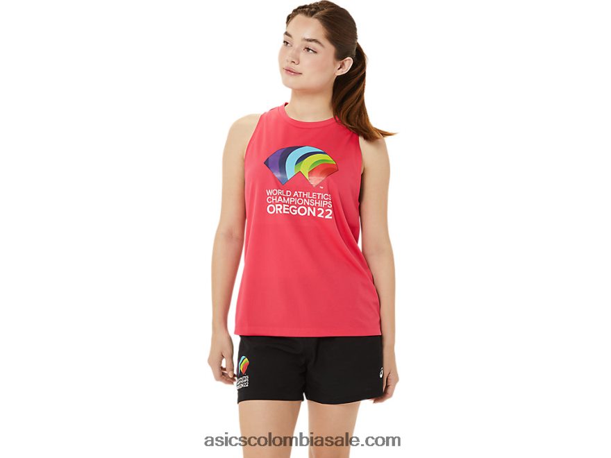 mujer Asics ready-set ii camiseta wch píxel rosa 20X82N3218