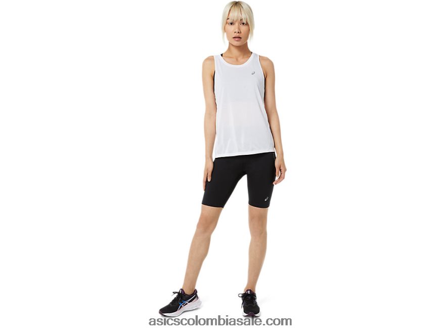 mujer Asics tanque de carreras blanco brillante 20X82N3331