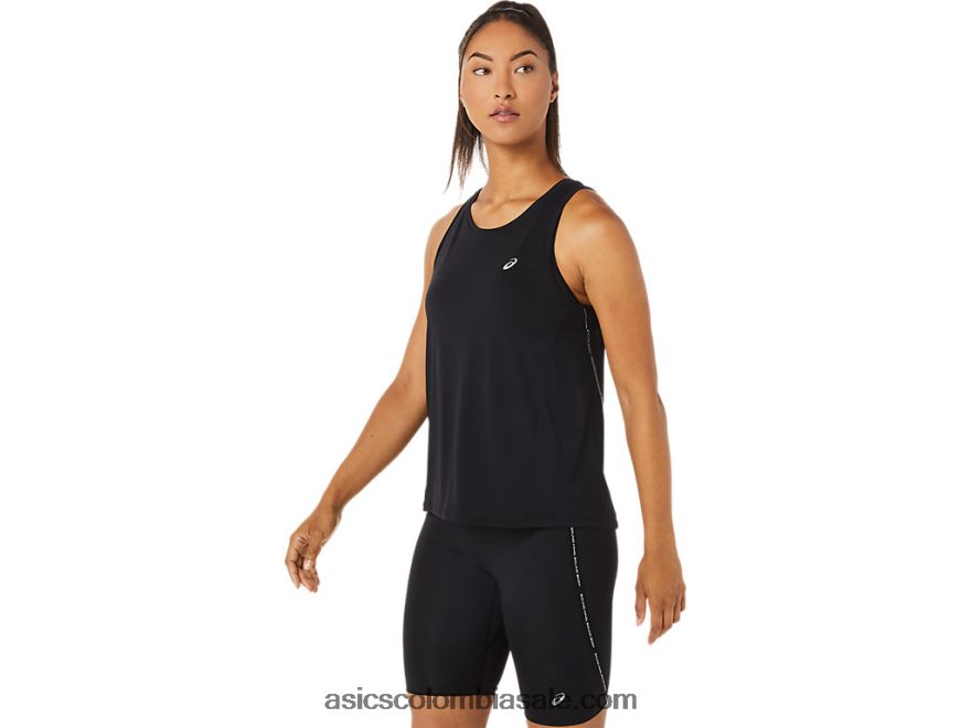 mujer Asics tanque de carreras rendimiento negro 20X82N3345