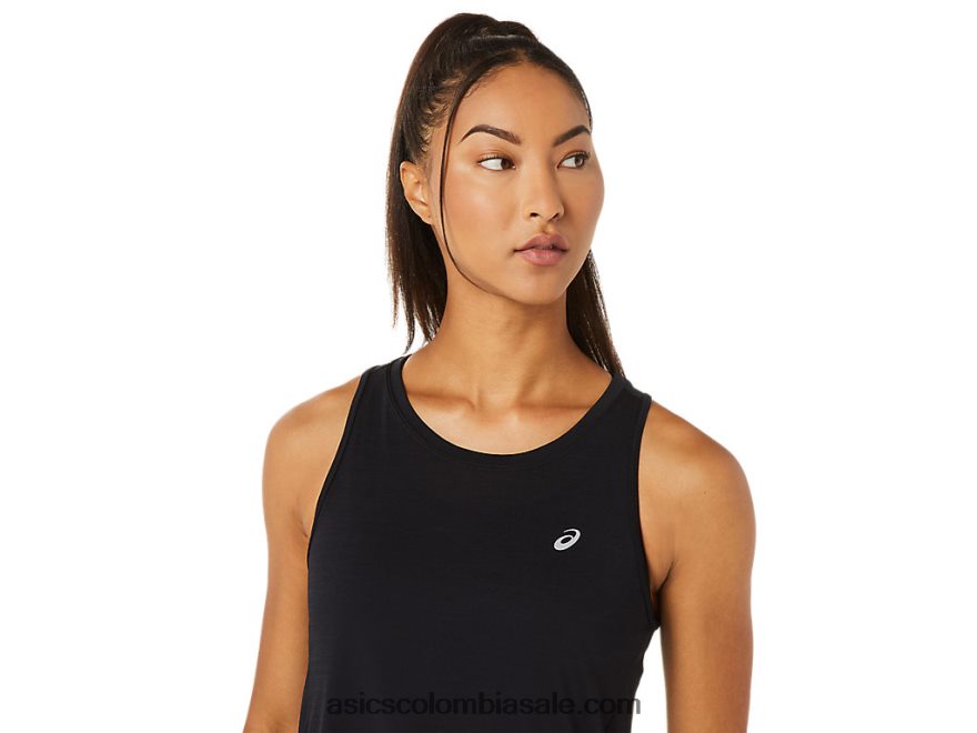 mujer Asics tanque de carreras rendimiento negro 20X82N3345