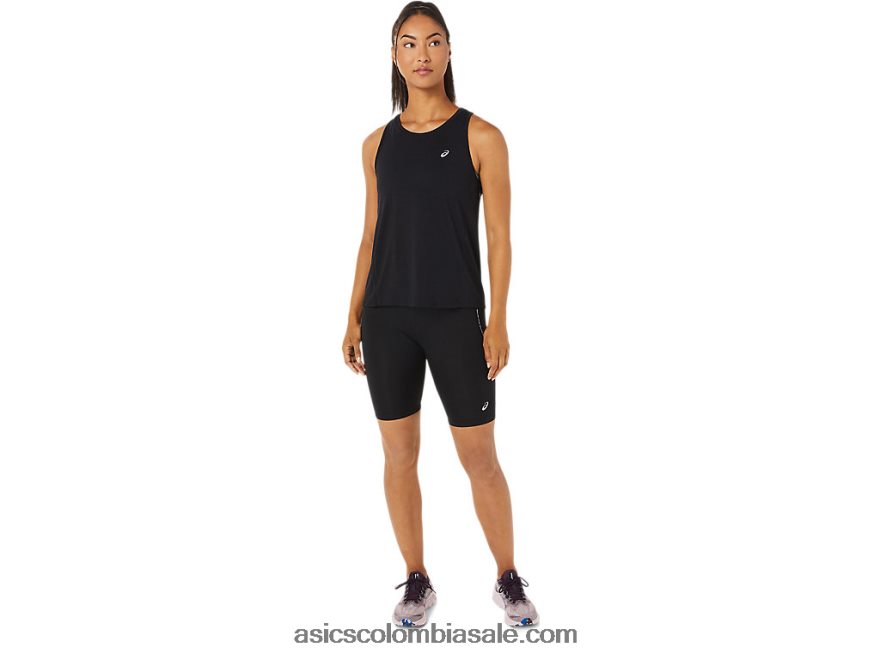 mujer Asics tanque de carreras rendimiento negro 20X82N3345