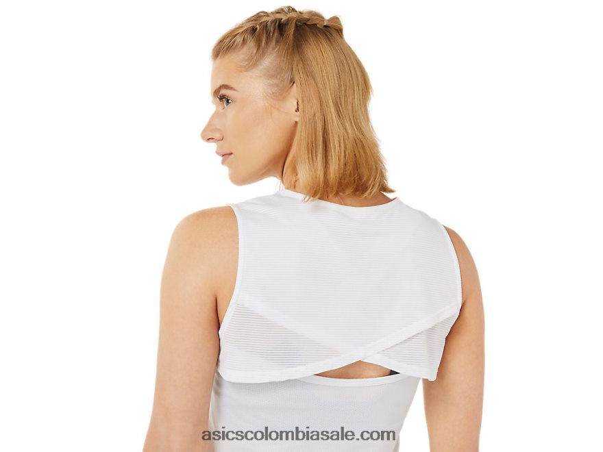 mujer Asics tanque de coincidencia blanco brillante 20X82N3478
