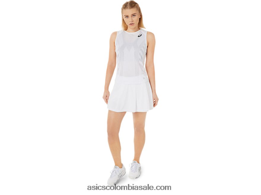 mujer Asics tanque de coincidencia blanco brillante 20X82N3478
