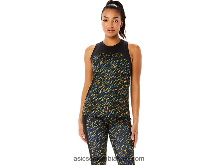 mujer Asics tanque de funcionamiento pr lyte sombra de noche/estampado de salvia 20X82N3386