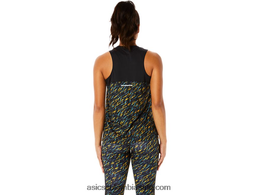 mujer Asics tanque de funcionamiento pr lyte sombra de noche/estampado de salvia 20X82N3386