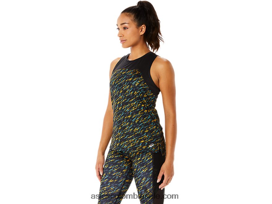 mujer Asics tanque de funcionamiento pr lyte sombra de noche/estampado de salvia 20X82N3386