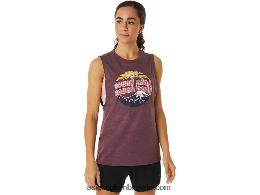 mujer Asics tanque de músculo de montaña Brezo profundo de Marte 20X82N2832