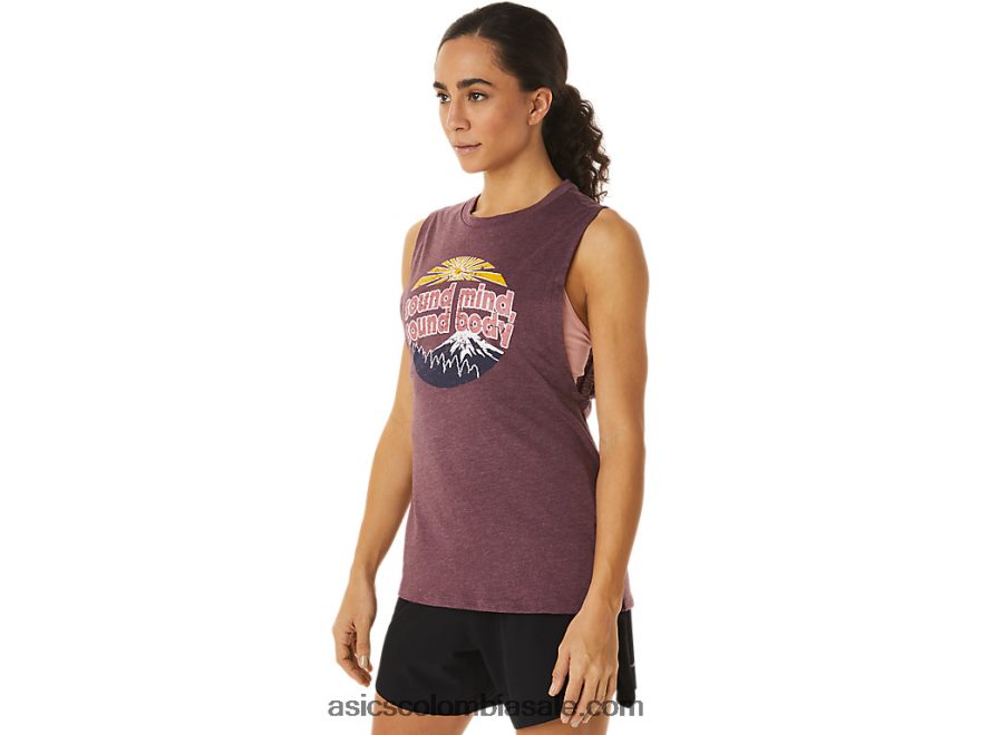 mujer Asics tanque de músculo de montaña Brezo profundo de Marte 20X82N2832