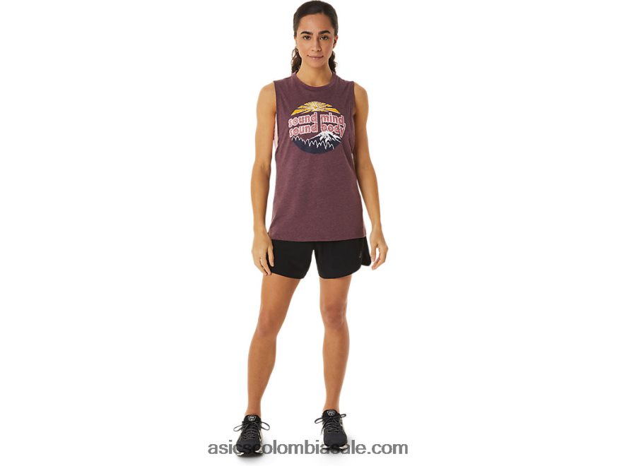 mujer Asics tanque de músculo de montaña Brezo profundo de Marte 20X82N2832
