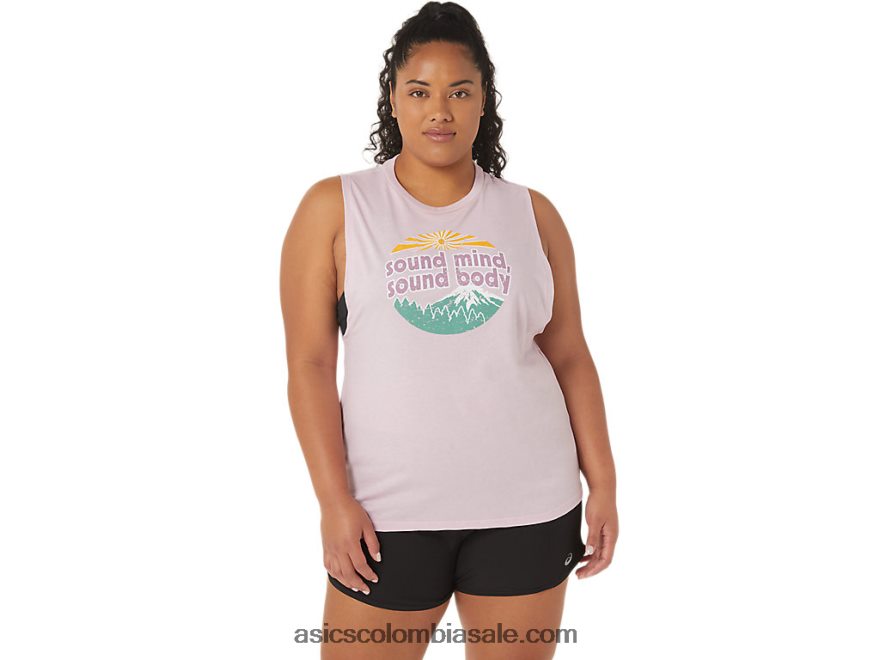 mujer Asics tanque de músculo de montaña apenas rosa 20X82N2842