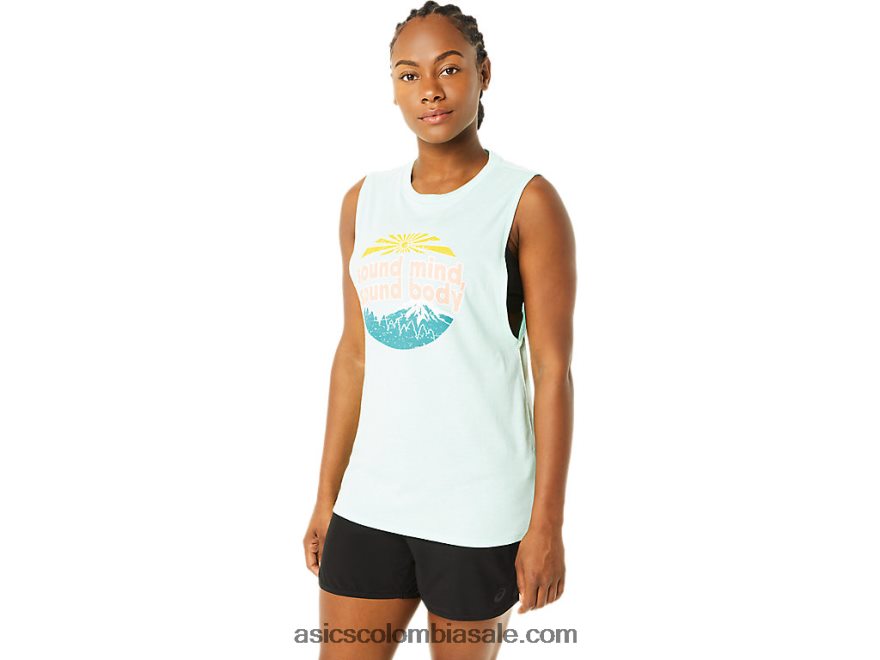 mujer Asics tanque de músculo de montaña brezo de hielo fresco 20X82N3713
