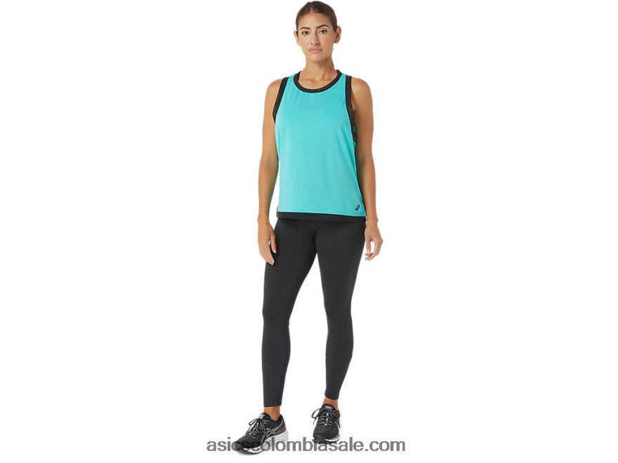 mujer Asics tanque de malla kate cristal marino 20X82N2725