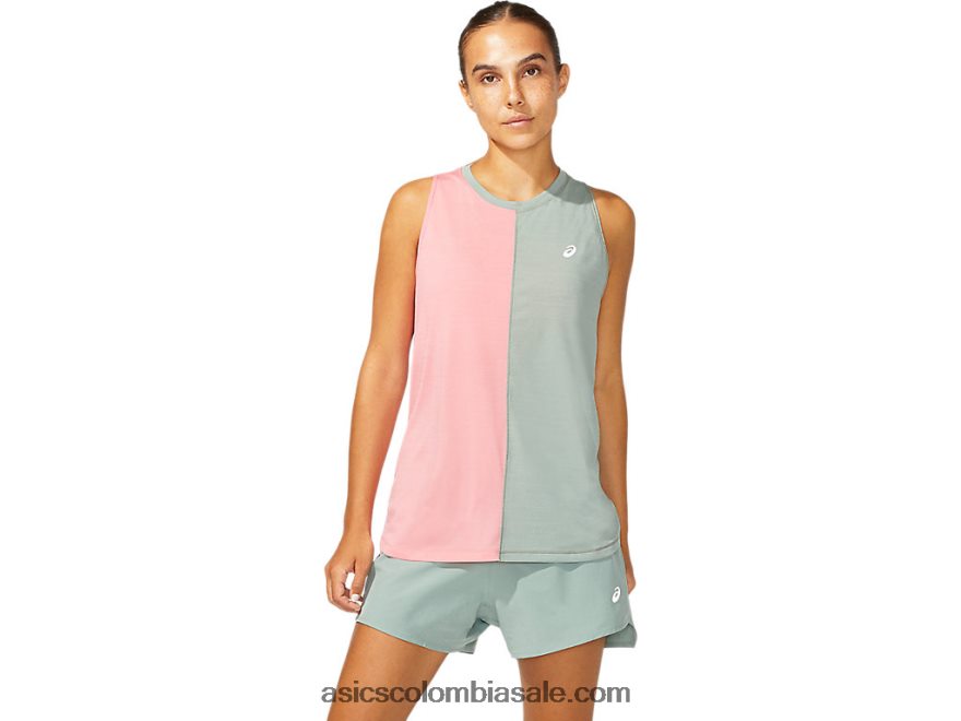 mujer Asics tanque de tokio gris pizarra/pétalo de melocotón 20X82N3961