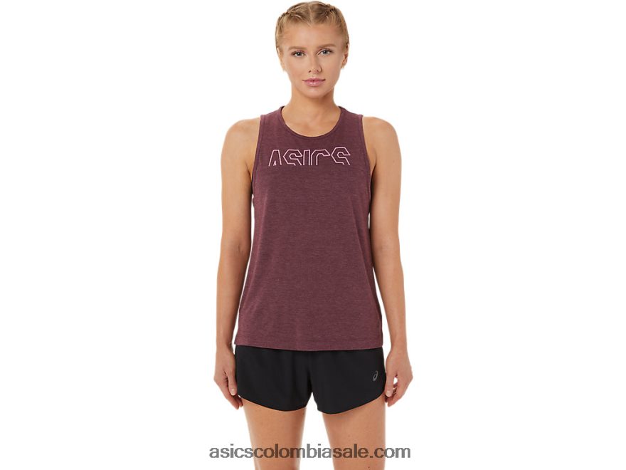 mujer Asics tanque muscular marte profundo brezo/fruta del dragón 20X82N3666