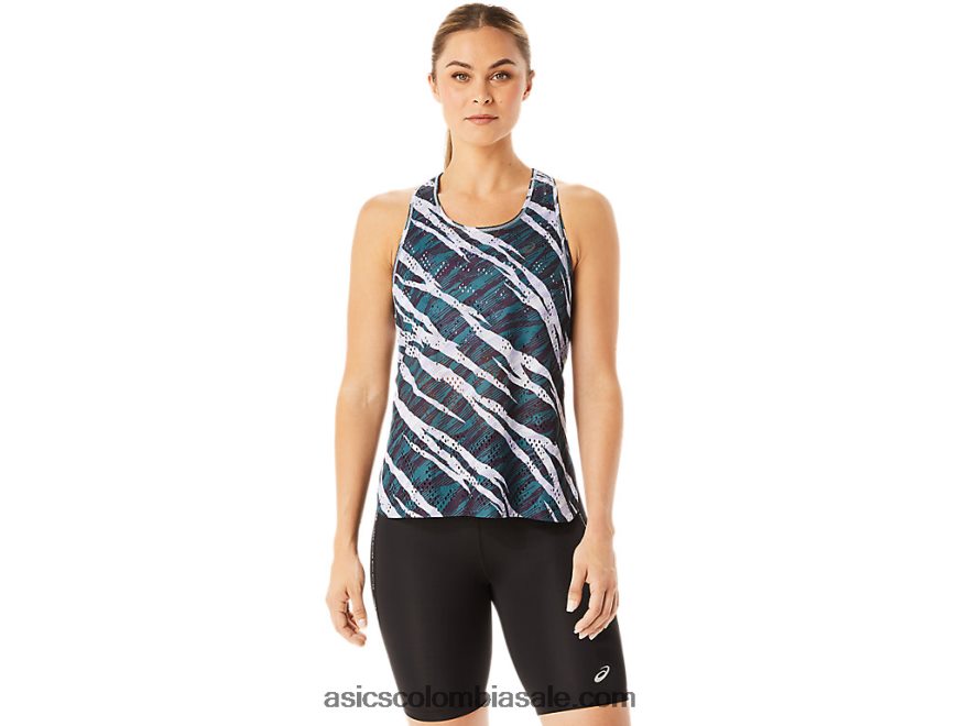 mujer Asics ventilar tanque actibreeze aop pantalla de noche/pino aterciopelado 20X82N3072