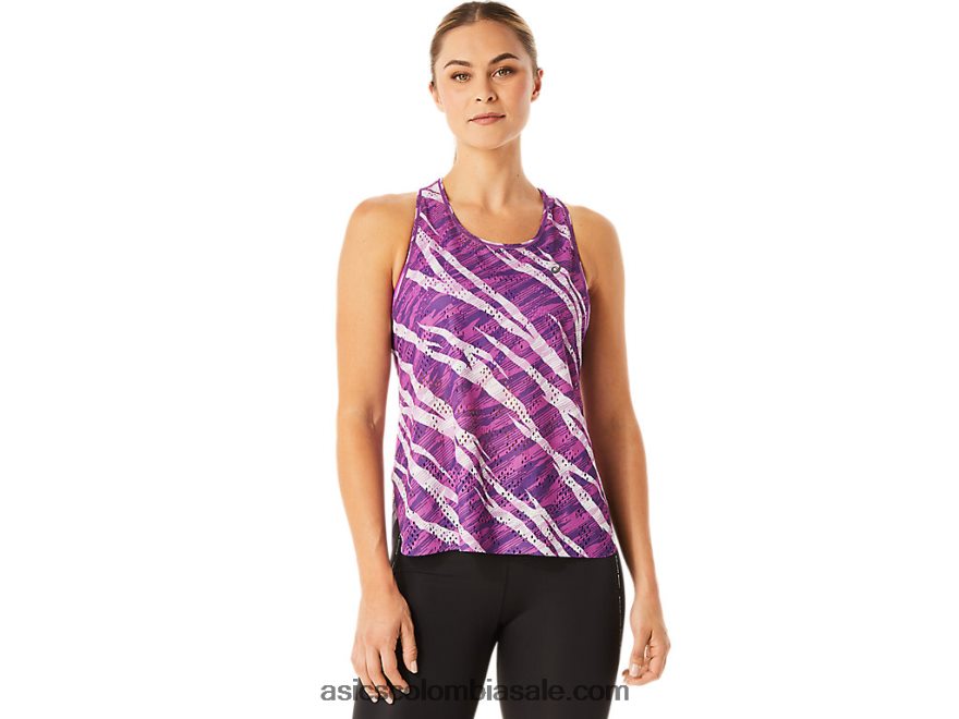 mujer Asics ventilar tanque actibreeze aop resplandor orquídea/lavanda 20X82N3073