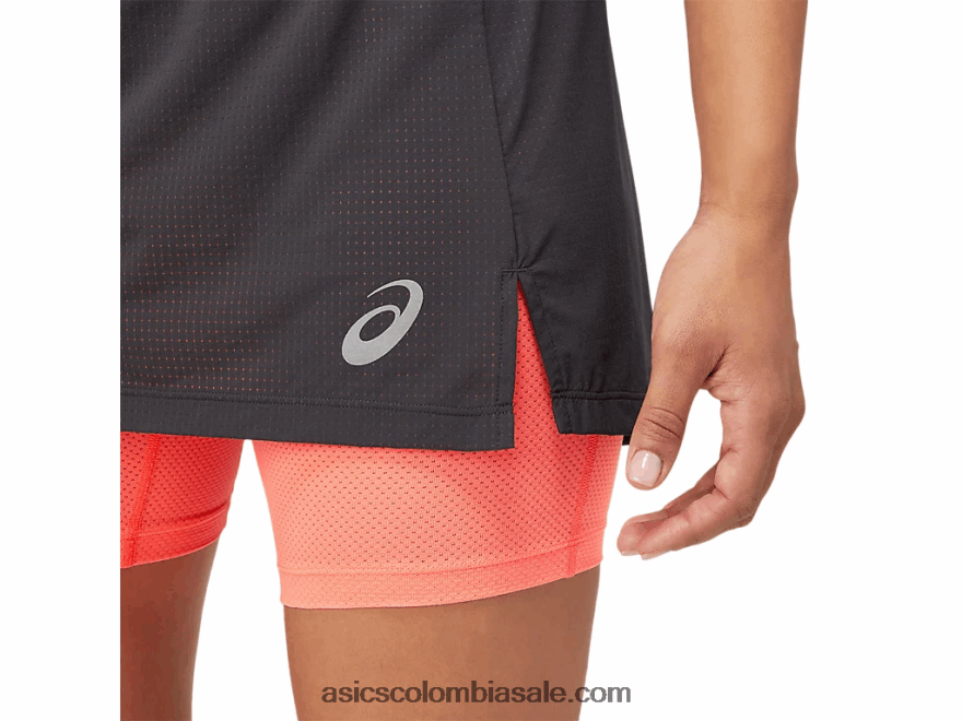 mujer Asics falda pantalón fujitrail gris grafito/coral ardiente 20X82N3845