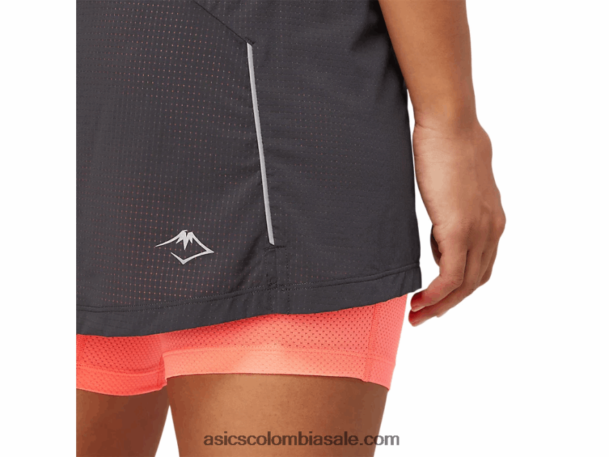 mujer Asics falda pantalón fujitrail gris grafito/coral ardiente 20X82N3845