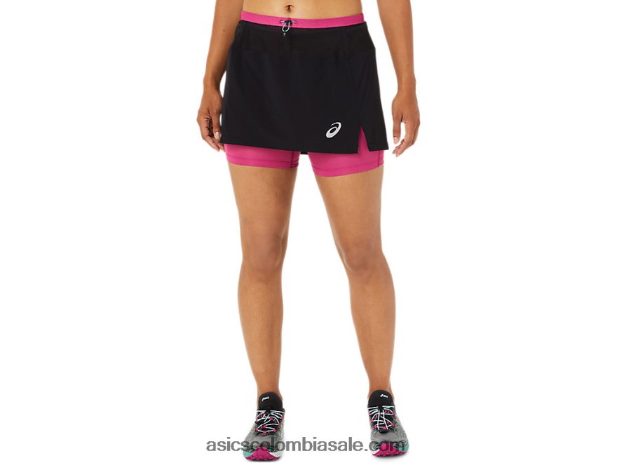mujer Asics falda pantalón fujitrail rendimiento negro/rojo fucsia 20X82N3507