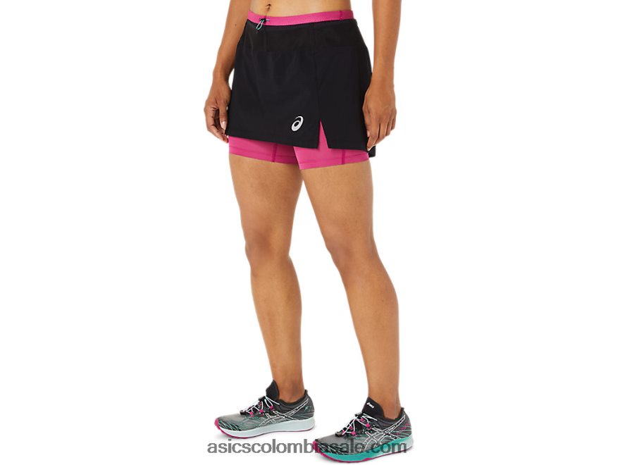 mujer Asics falda pantalón fujitrail rendimiento negro/rojo fucsia 20X82N3507