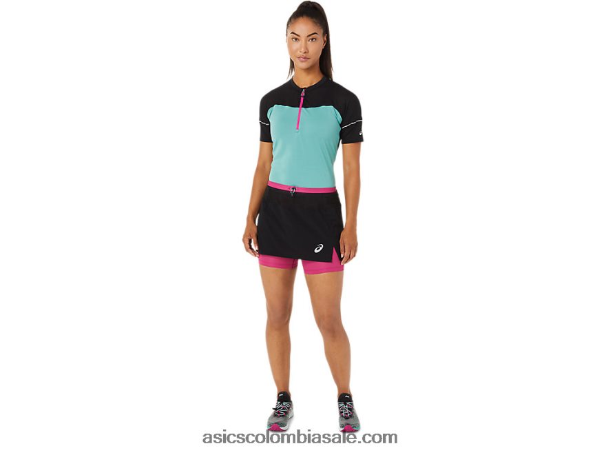 mujer Asics falda pantalón fujitrail rendimiento negro/rojo fucsia 20X82N3507