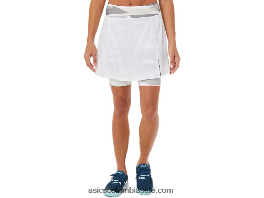 mujer Asics nueva falda pantalón fuerte 92 blanco brillante 20X82N3276