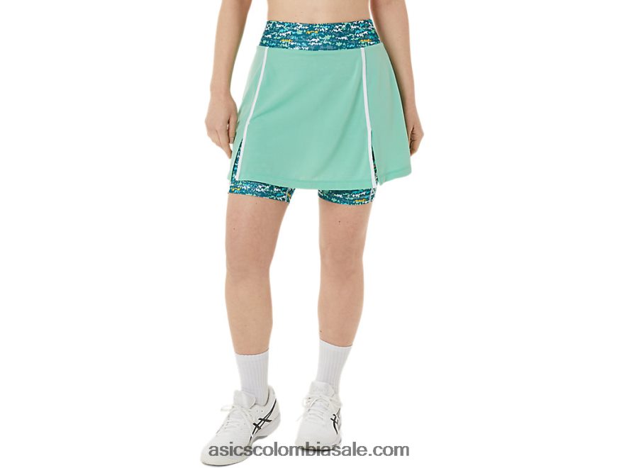 mujer Asics nueva falda pantalón fuerte 92 espuma de mar/tenis japón cepillado aop 20X82N3057