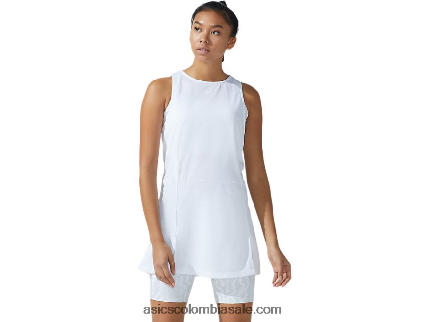 mujer Asics nuevo vestido fuerte 92 estampado blanco/gris glaciar 20X82N3821