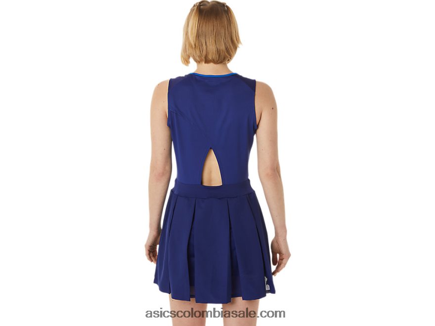 mujer Asics vestido de partido buceo azul 20X82N3042