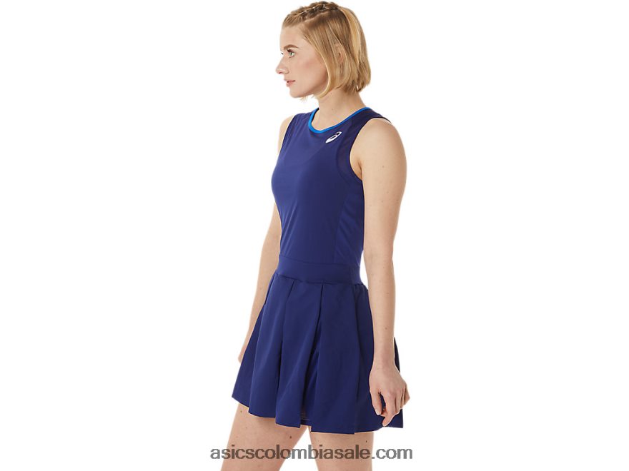 mujer Asics vestido de partido buceo azul 20X82N3042
