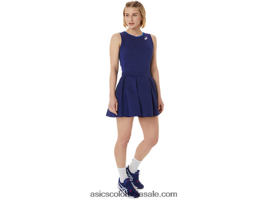 mujer Asics vestido de partido buceo azul 20X82N3042