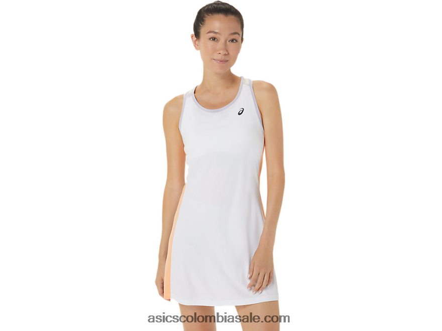 mujer Asics vestido gráfico de la corte blanco brillante/violeta crepuscular 20X82N2451