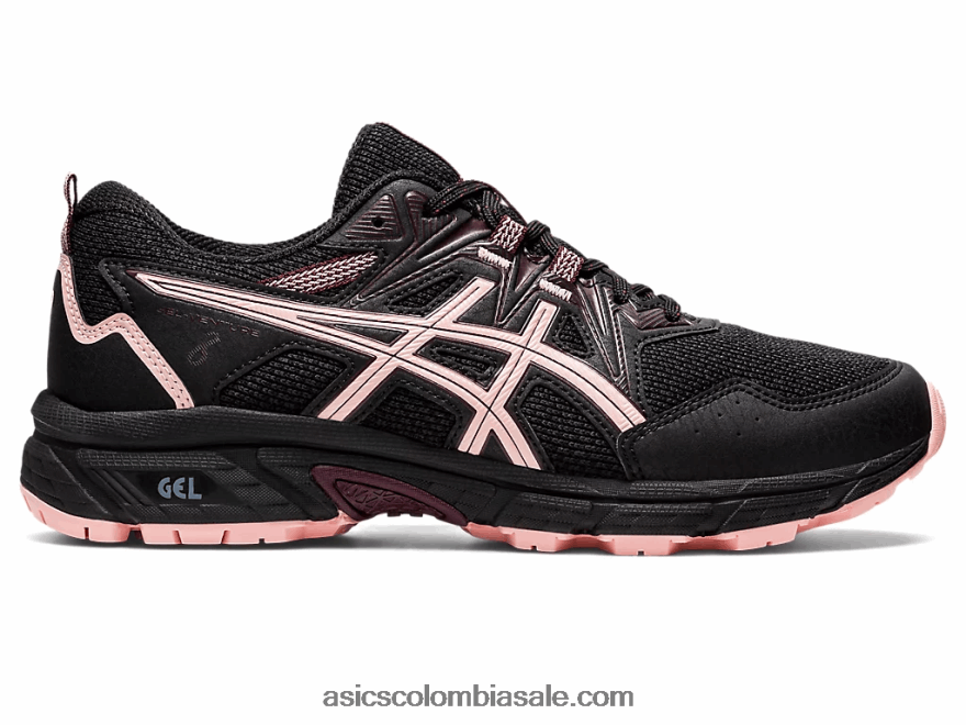 mujer Asics empresa de gel 8 negro/rosa escarchado 20X82N2873