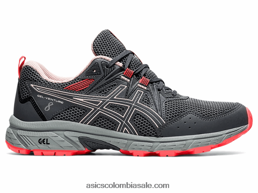 mujer Asics gel-venture 8 de ancho gris portador/melocotón jengibre 20X82N3594
