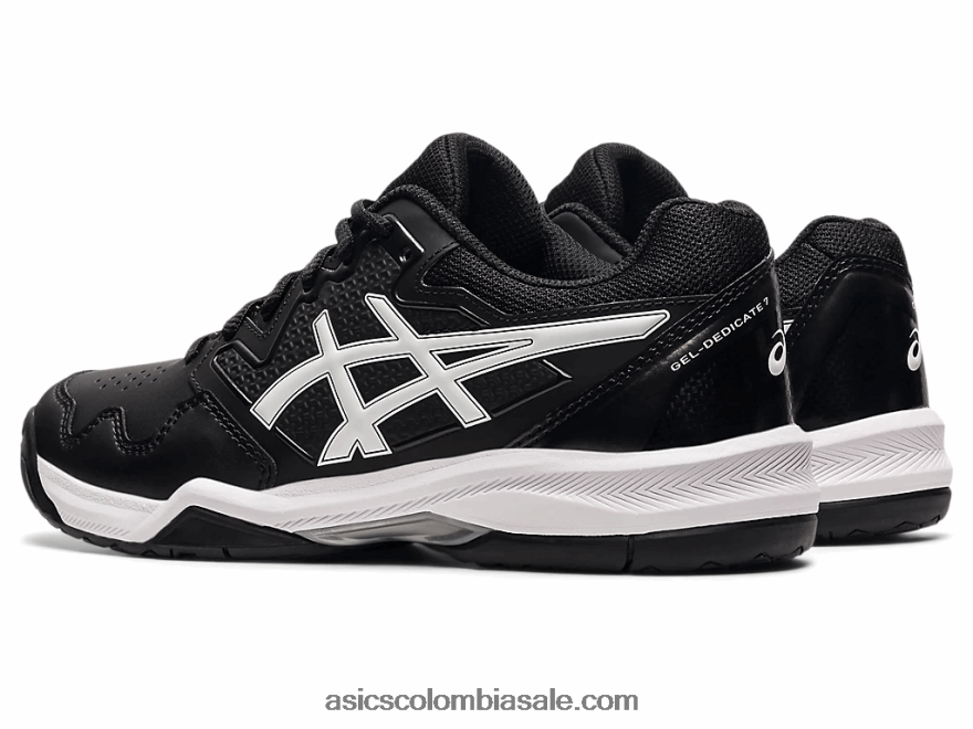 mujer Asics gel dedicado 7 blanco negro 20X82N3856