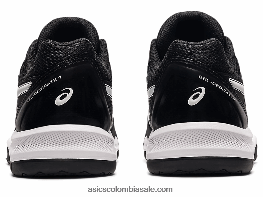 mujer Asics gel dedicado 7 blanco negro 20X82N3856