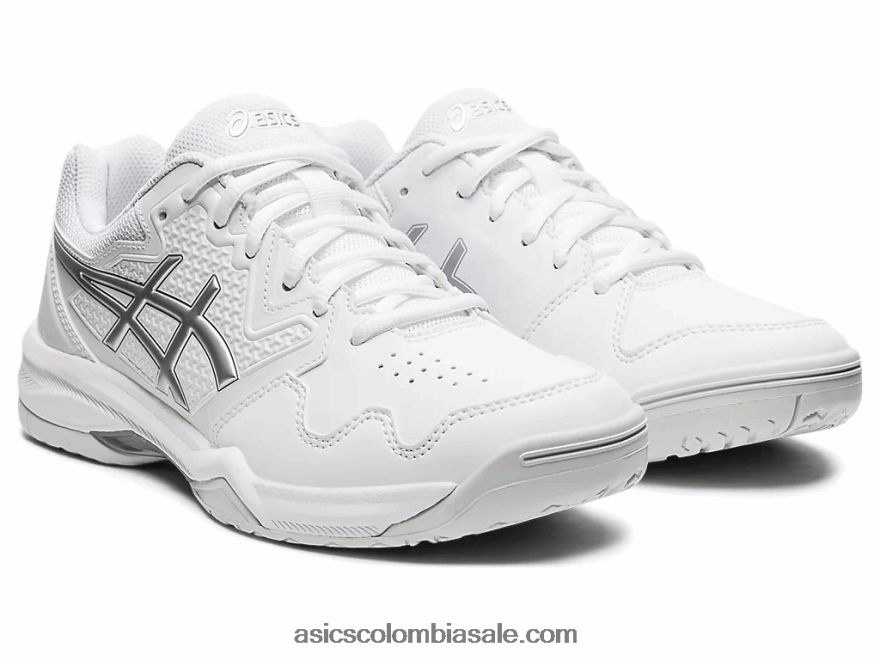 mujer Asics gel dedicado 7 blanco/plata pura 20X82N3768
