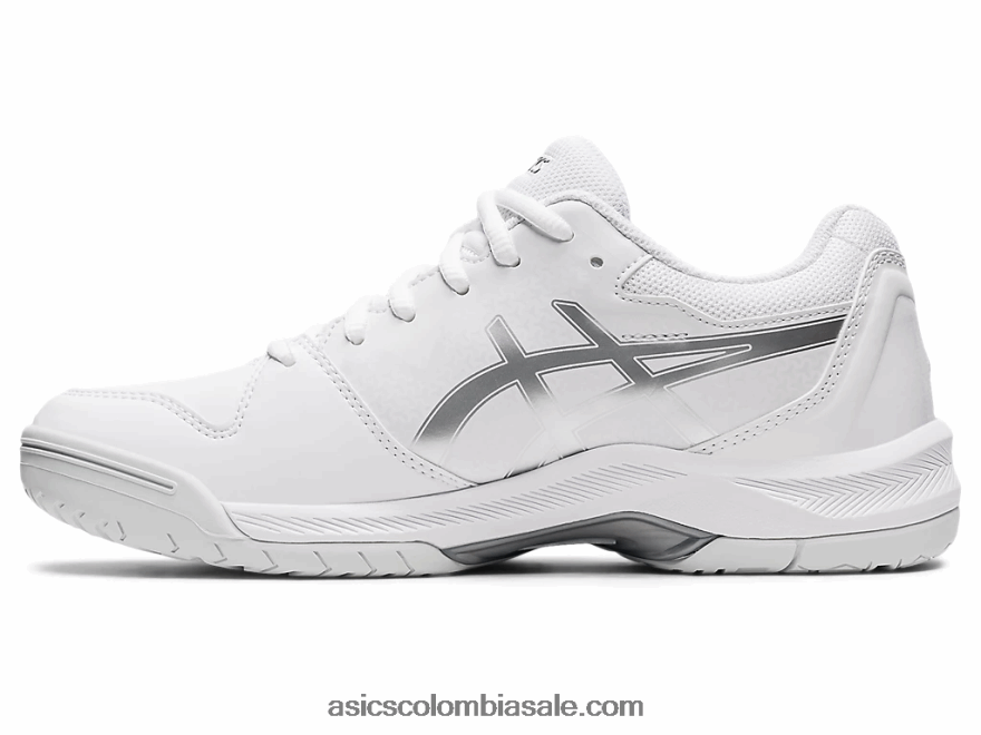 mujer Asics gel dedicado 7 blanco/plata pura 20X82N3768