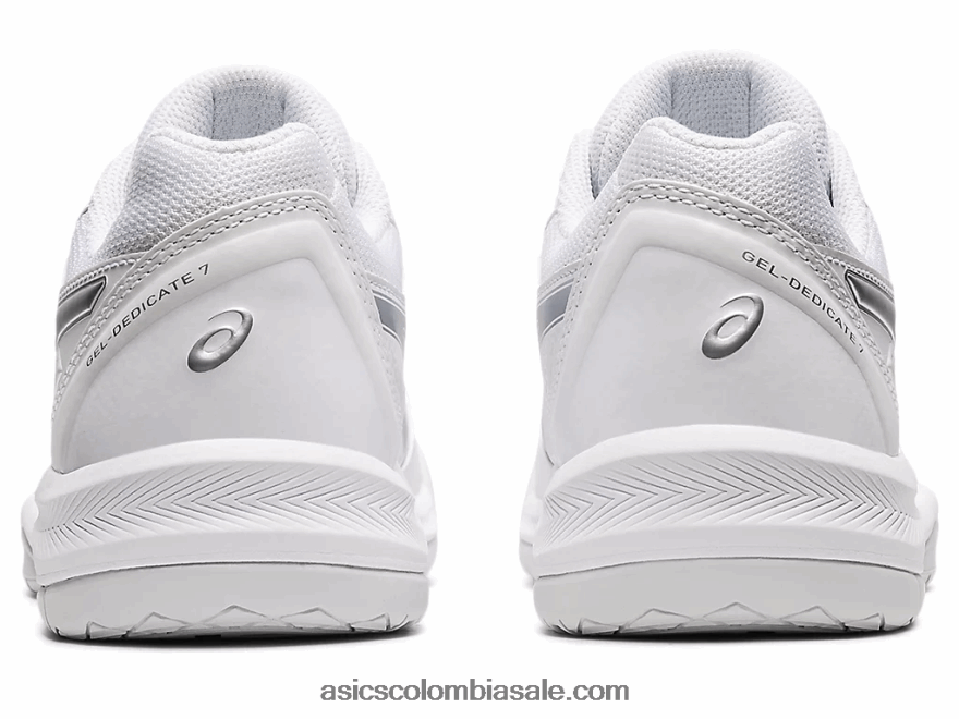 mujer Asics gel dedicado 7 blanco/plata pura 20X82N3768