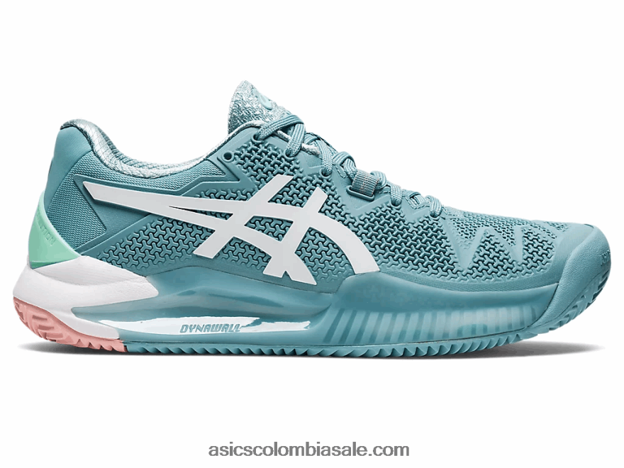mujer Asics gel-resolución 8 arcilla humo azul/blanco 20X82N3087