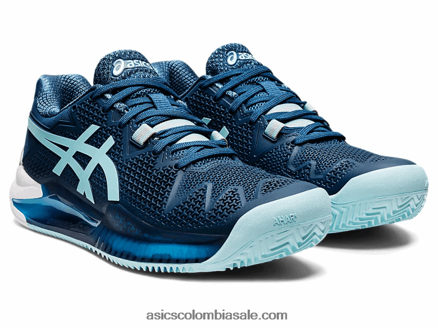 mujer Asics gel-resolución 8 arcilla índigo claro/azul claro 20X82N3259