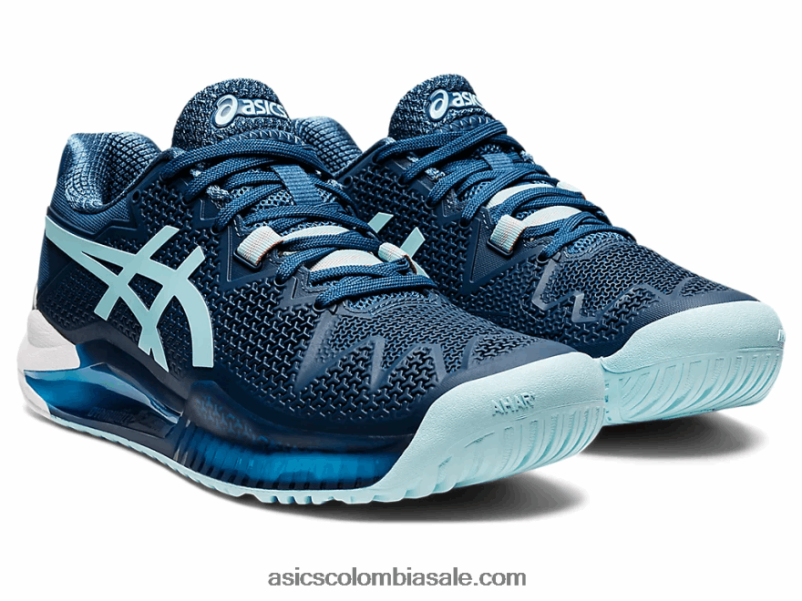 mujer Asics gel-resolución 8 de ancho índigo claro/azul claro 20X82N3521