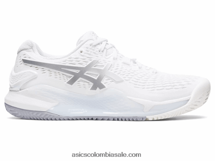 mujer Asics gel-resolución 9 arcilla blanco/plata pura 20X82N2459