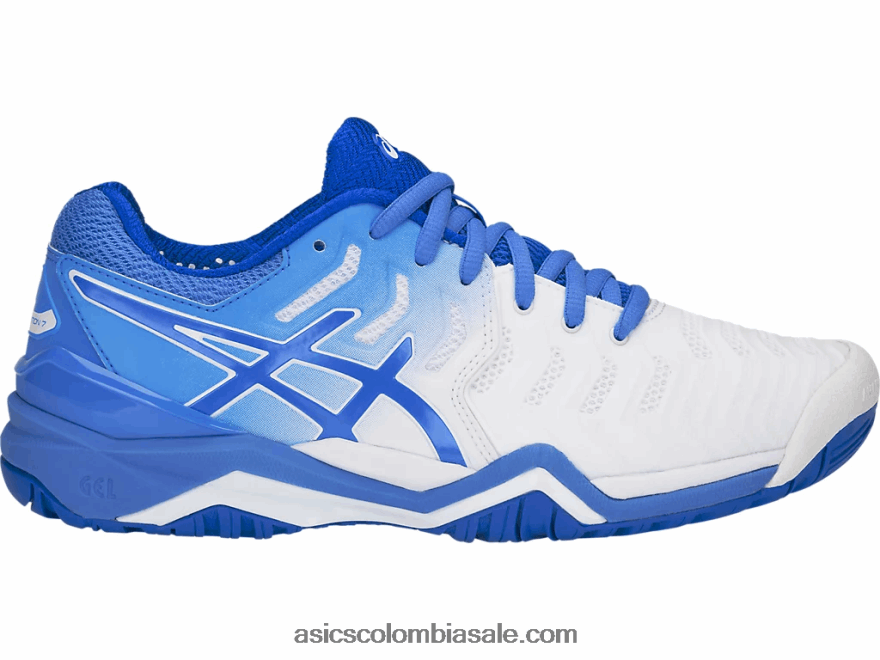mujer Asics resolución de gel 7 costa blanca/azul 20X82N4214