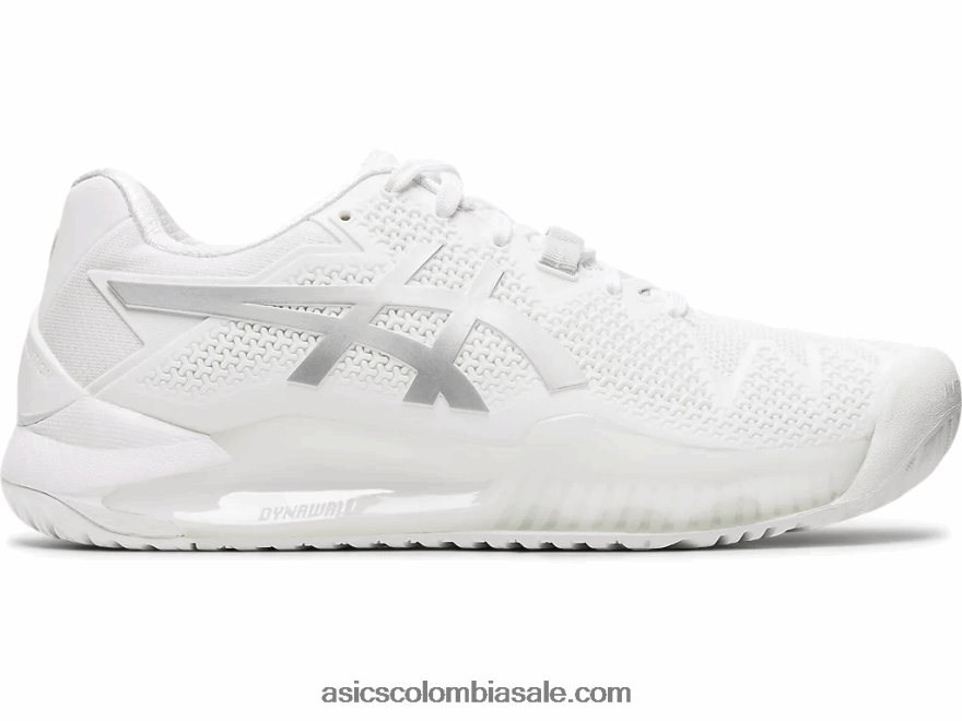 mujer Asics resolución de gel 8 blanco/plata pura 20X82N4186