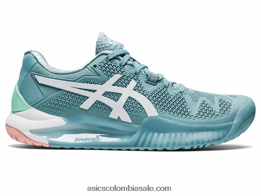 mujer Asics resolución de gel 8 humo azul/blanco 20X82N2957