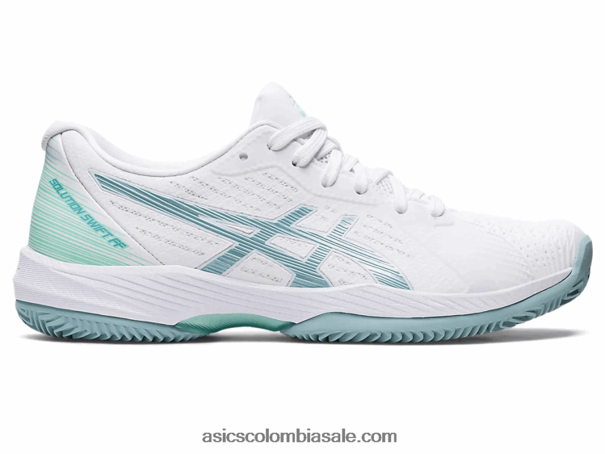 mujer Asics solución de arcilla swift ff blanco/azul humo 20X82N3175