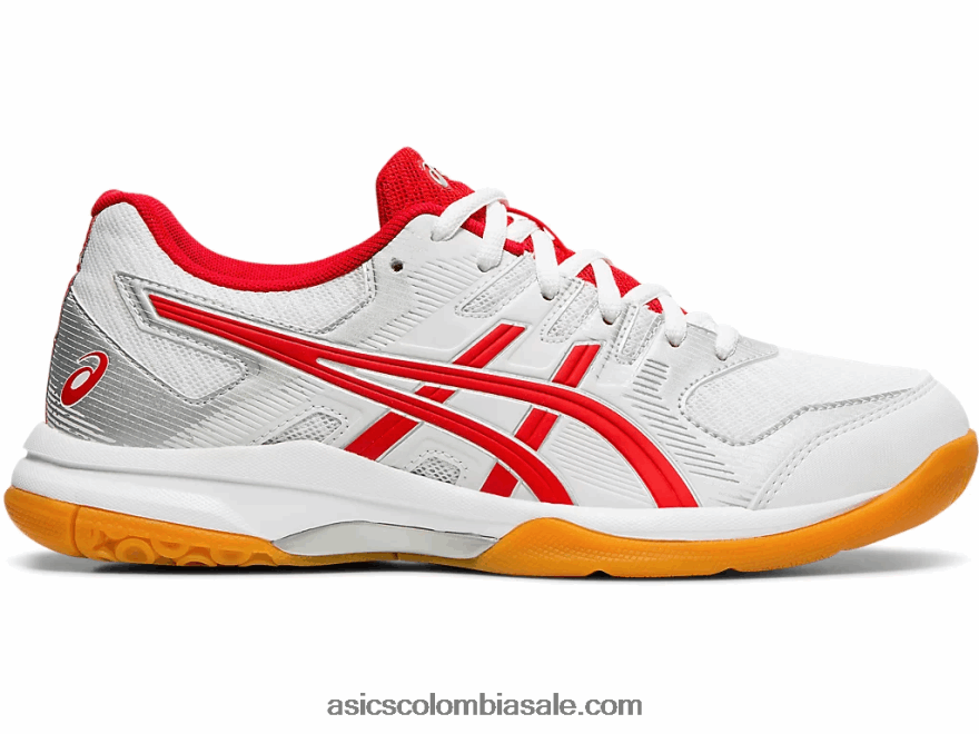 mujer Asics cohete de gel 9 blanco/rojo clásico 20X82N4202