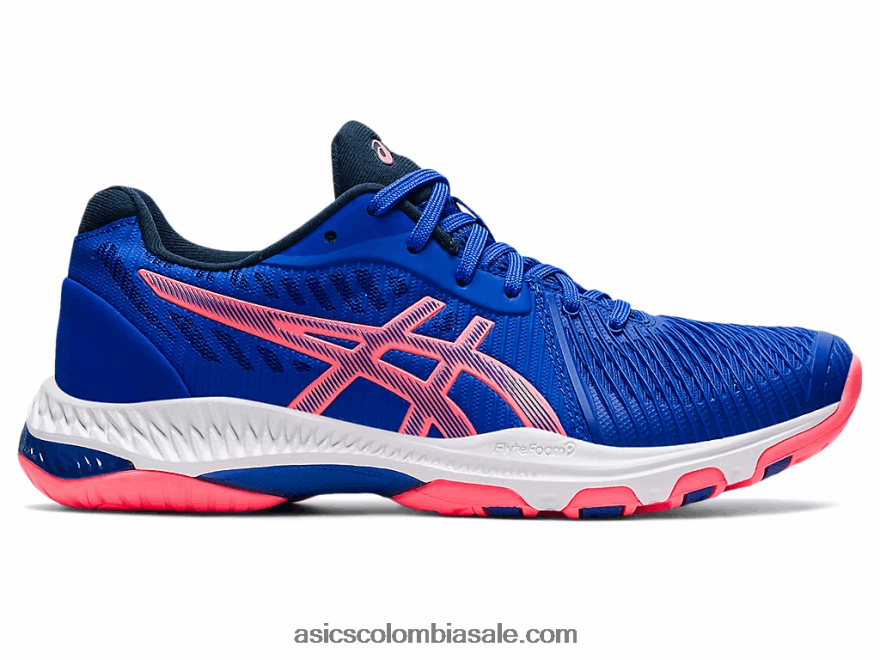 mujer Asics netburner balístico ff 2 azul lapislázuli/coral ardiente 20X82N2356